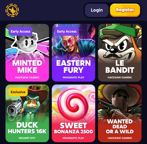 Interface de casino ROOBET affichée sur un écran